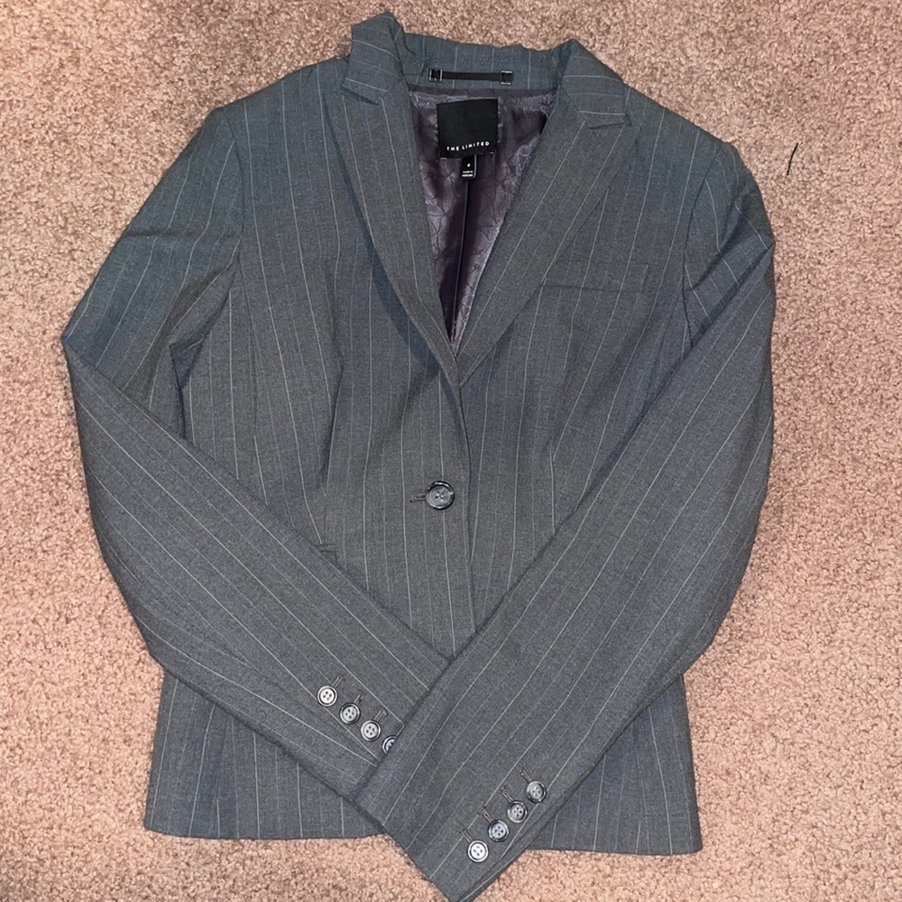Gray Pinstripe Women's Blazer